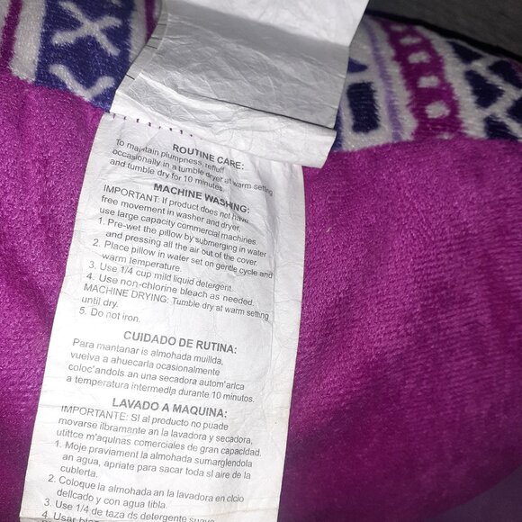 Purple/White Aztec Design Body Pillow & Purple Plush Poodle Bed Rest Pillow - Picture 10 of 13